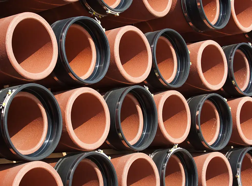 stack of clay pipe