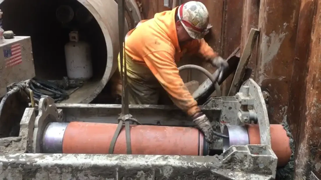 homing the joint pushing the pipe