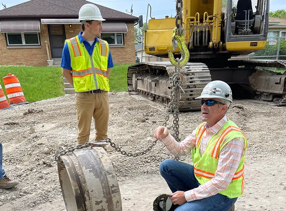 installing clay pipe