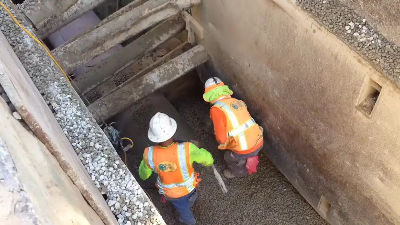 pipe haunching by using the saturation and vibration technique